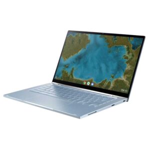 Refurbished Asus M3 Chromebook C433T with 4GB RAM and 64GB SSD, featuring a sleek design and vibrant display, in excellent condition
