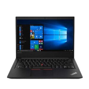 Refurbished Lenovo E490 laptop with Core i3 8th Generation processor, 8GB RAM, and 256GB SSD, showcasing a sleek and professional design.