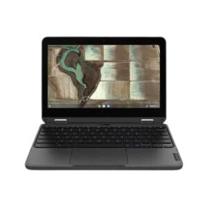 Refurbished Lenovo 500E Chromebook with 4GB RAM and 32GB HDD, featuring a compact and durable design ideal for everyday computing tasks