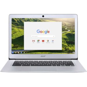 Refurbished Acer Chromebook 14 CB3-431 laptop with 2GB RAM and 16GB SSD, offering a sleek and compact design ideal for lightweight computing tasks.