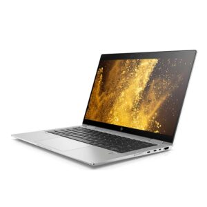 Refurbished HP EliteBook x360 1030 G4 laptop with Core i7-8th Generation processor, 16GB RAM, and 512GB SSD, showcasing a sleek design and high-performance specifications.
