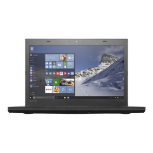 Refurbished Lenovo ThinkPad T460 featuring Intel Core i5-6th Generation, 8GB RAM, and 256GB or 512GB SSD, displayed with a clear 14-inch screen.